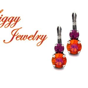 Swarovski Crystal Astral Pink and Fuchsia Earrings